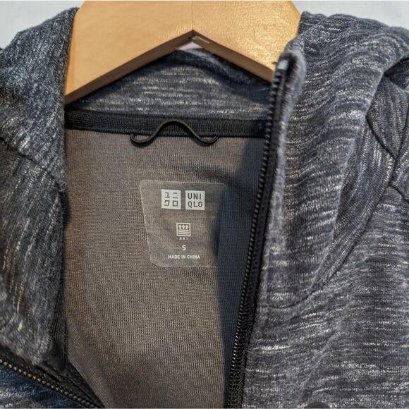 Uniqlo Hooded Zip Up Jacket Sweatshirt Marled Grey Size S - Picture 5 of 8